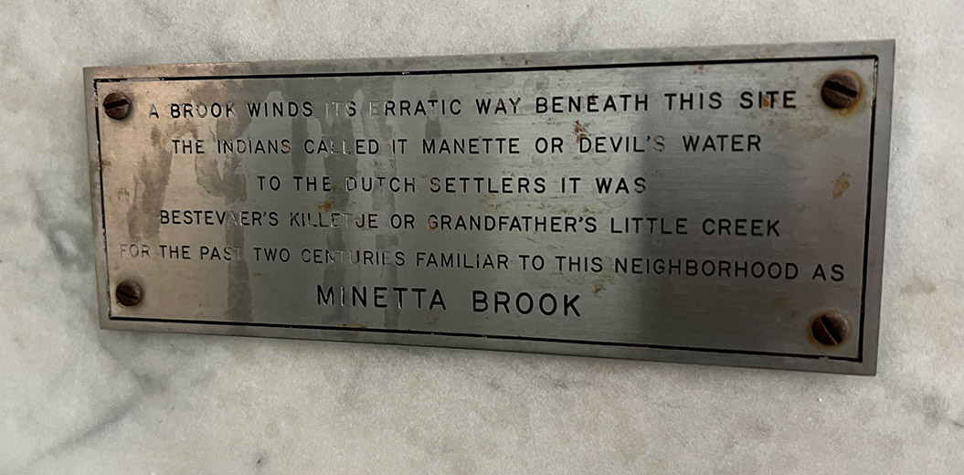 Minetta Brook Plaque
